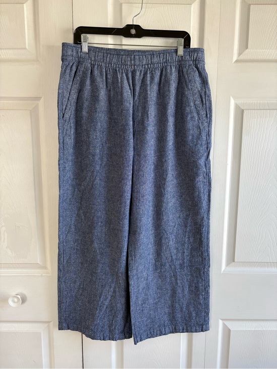 Old Navy Pants - Old Navy Chambray Blue Linen Wide Leg Pants Travel Coastal Resort Cruise Vacay L